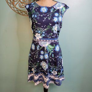 New York & Company Midi fit and Flare Floral Cotton Dress